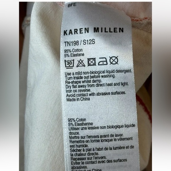 Karen Millen Sz 10 Vibrant Floral Top Cap Sleeves Multicolored Preppy Dainty EUC - Picture 5 of 6